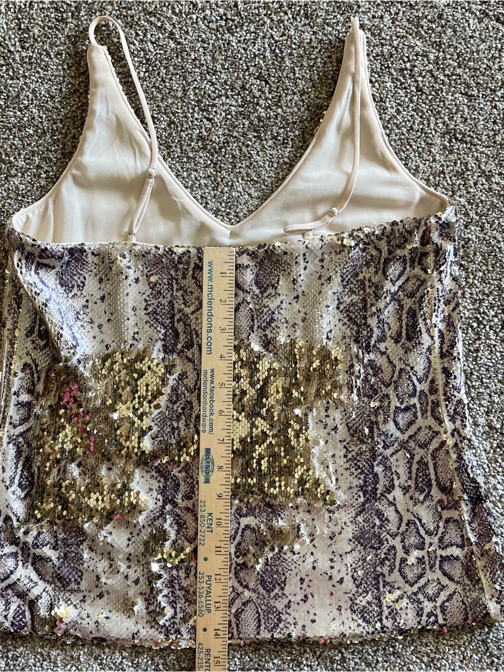 Maven West Sequin Snake Print Camisole Sz S - Picture 7 of 10